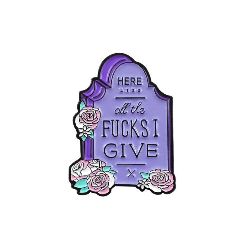 Grave of Fucks Enamel Pin